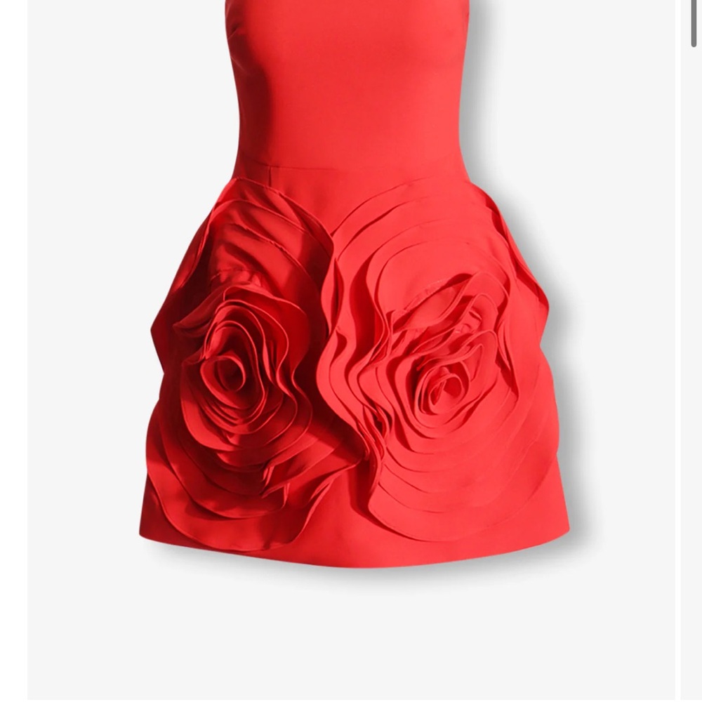 Red strapless mini dress! ❤️